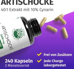 Green Naturals Artischocke 2600 mg mit 10% Cynarin 240 Kapseln