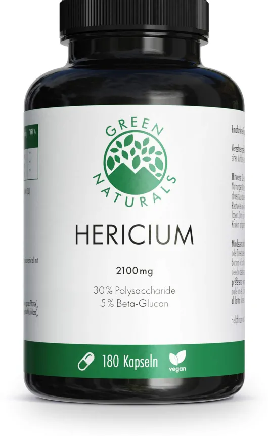 Green Naturals Lions Mane Hericium 2100mg vegan 180 Kapseln