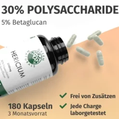 Green Naturals Lions Mane Hericium 2100mg vegan 180 Kapseln