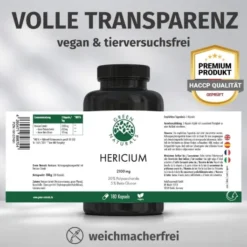 Green Naturals Lions Mane Hericium 2100mg vegan 180 Kapseln