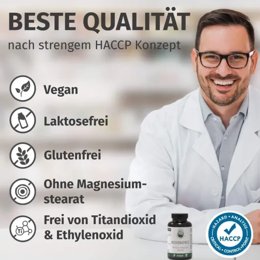 Green Naturals Trans-Resveratrol 500 mg vegan 60 Kapseln