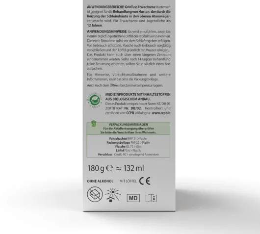 Grintuss Erwachsenen Hustensaft 180 G