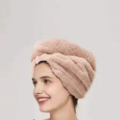 Haarturban aus Microfaser, beige 1 Stück
