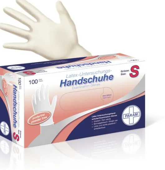 Handschuhe Einmal Latex Puderfrei S 100 Stück