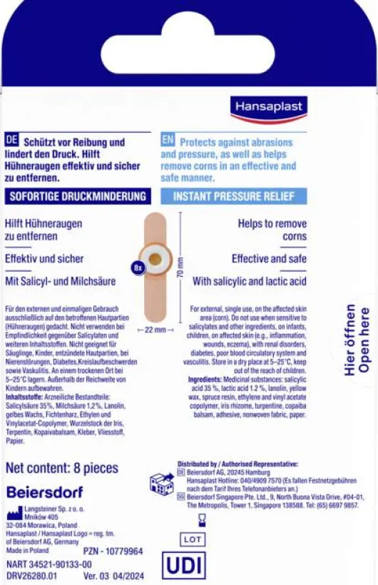 Hansaplast Hühneraugenpflaster 8 Pflaster