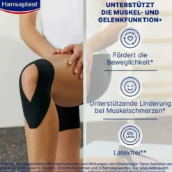Hansaplast Sport Kinesiologie Tape 5 cm x 5 m schwarz