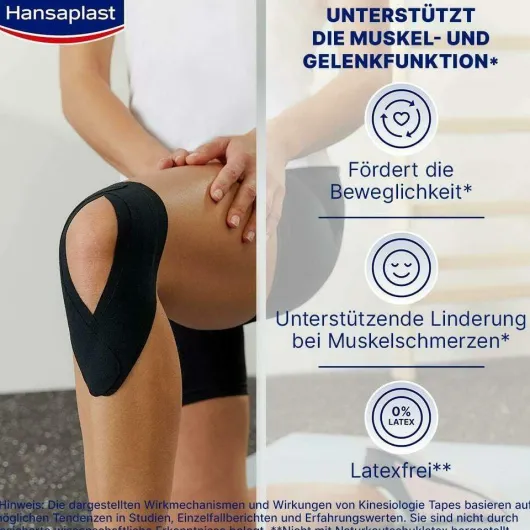 Hansaplast Sport Kinesiologie Tape 5 cm x 5 m schwarz