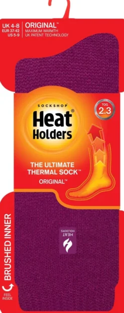 HeatHolders Fuchsia Thermosocken Größe 37 - 42 1 Paar