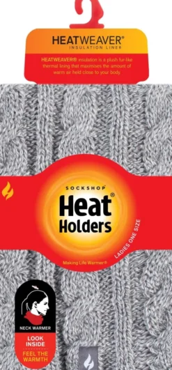 Heat Holders Thermo-Halswärmer mit Zopfmuster 1 Stück Grau
