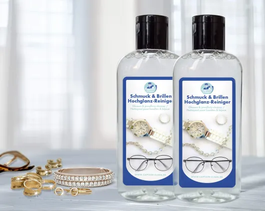 Hochglanz-Reiniger für Schmuck und Brillen, 2 x 100ml, 2er Set Captain Clean