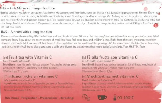H&S Früchte Mit Vitamin C 20 Filterbeutel