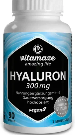 Hyaluronsäure 300 mg Hochdosiert Vegan 90 Kapseln