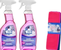 Hygiene Universalreiniger Lavendel 2x 500 ml + gratis Mikrofaser Reinigungstücher 3 Stück