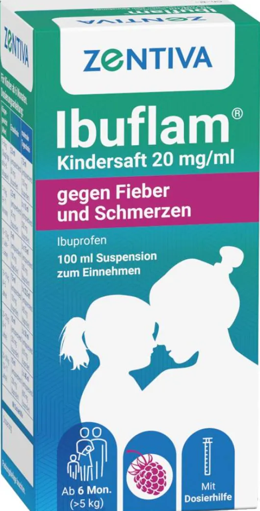 Ibuflam Kindersaft 20 mg je ml 100 ml Suspension