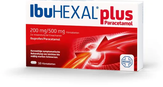 IbuHEXAL plus Paracetamol 200 mg - 500 mg 10 Filmtabletten