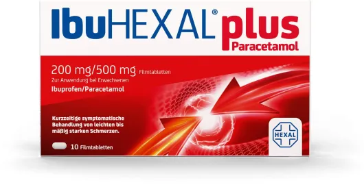 IbuHEXAL plus Paracetamol 200 mg - 500 mg 10 Filmtabletten