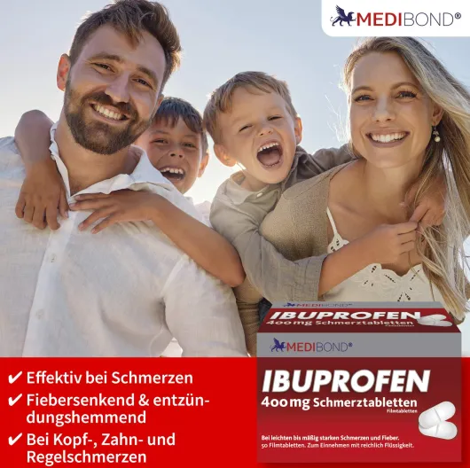 Ibuprofen Medibond 400mg Schmerztabletten 50 Stück
