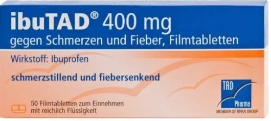 Ibutad 400 mg Gegen Schmerzen und Fieber 50 Filmtabletten