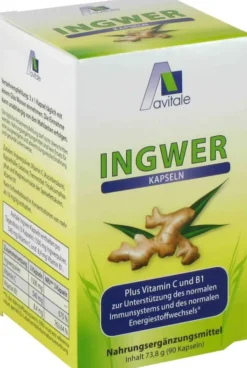 Ingwer 500 mg Kapseln + Vitamin B1 + C 90 Kapseln