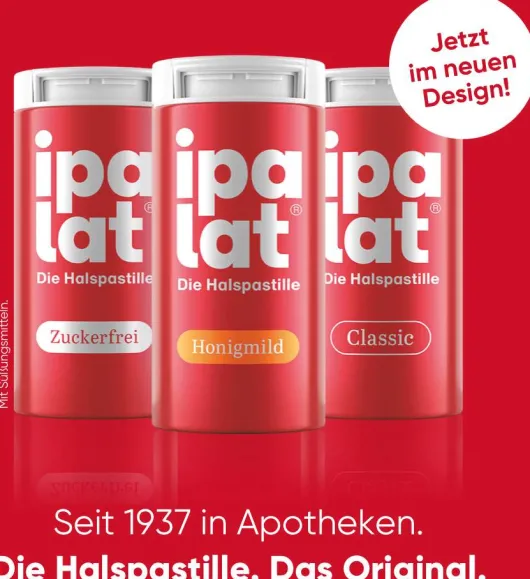 Ipalat Halspastillen Honigmild Ohne Menthol Zuckerfrei 400...