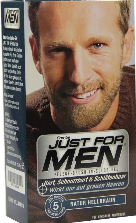 Just For Men Brush Bürste Mit Color Gel Farbe: Hellbraun
