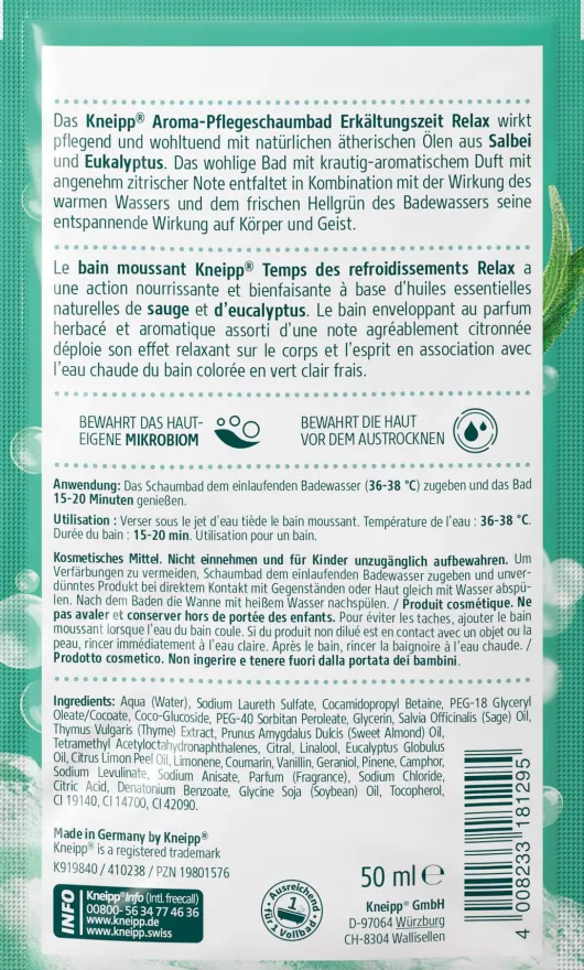 Kneipp Aroma - Pflegeschaumbad Erkältungszeit Relax 50 ml