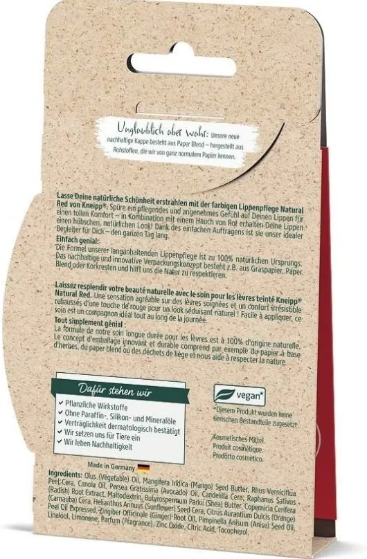 Kneipp Farbige Lippenpflege Natural Red 3,5 G Stift