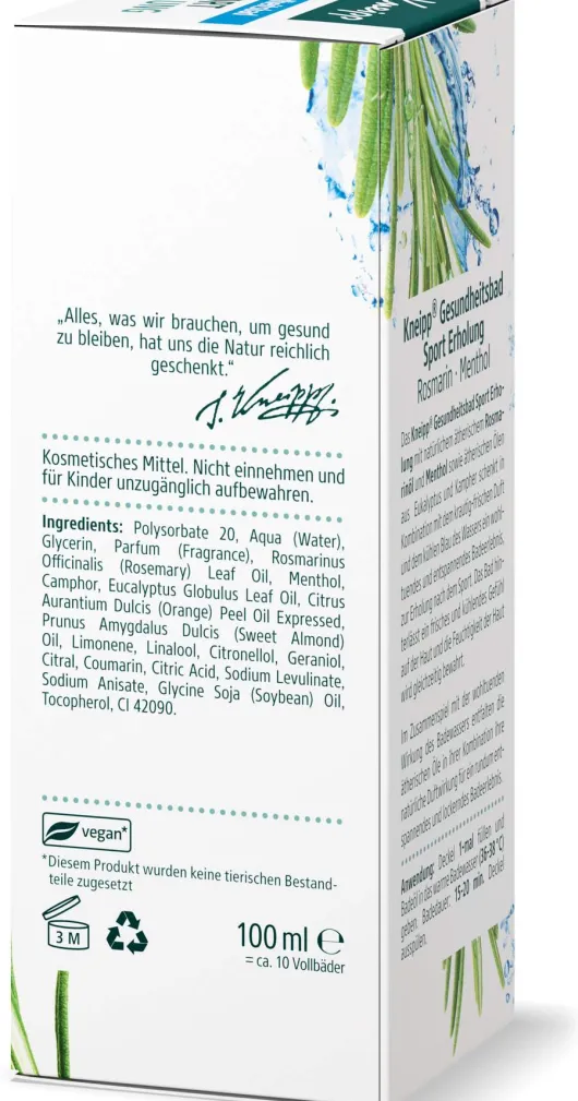 Kneipp Gesundheitsbad Sport Erholung 100 ml