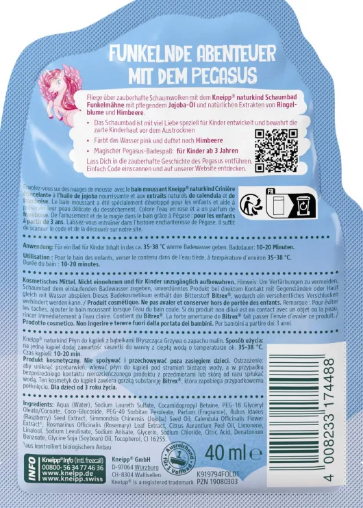 Kneipp naturkind Funkelmähne Schaumbad 40 ml