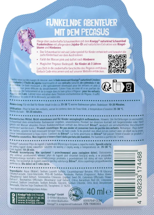 Kneipp naturkind Funkelmähne Schaumbad 40 ml