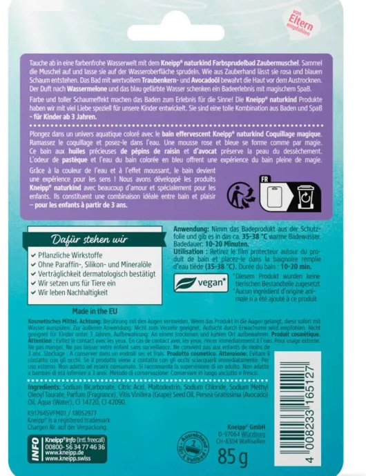 Kneipp Naturkind Zaubermuschel Farbsprudelbad 85 G