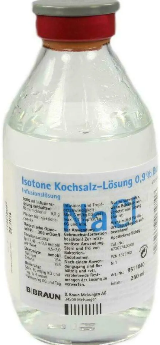 Kochsalzlösung 0,9% Glasflasche 250 ml