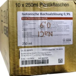 Kochsalzlösung 0,9% Plastik 10 X 250 ml Infusionslösung
