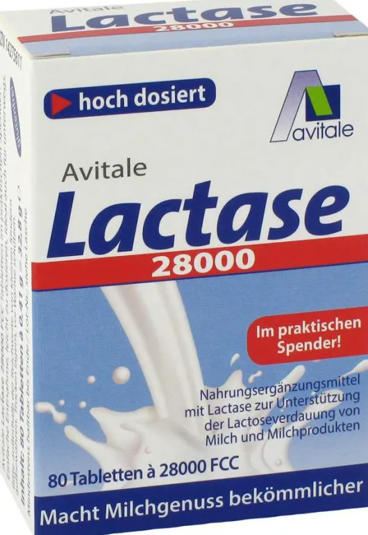 Lactase 28.000 FCC 80 Tabletten im Spender