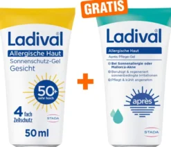 Ladival allergische Haut Sonnenschutz-Gel Gesicht LSF 50+ + gratis allergische Haut Apres Pflege Gel 50 ml