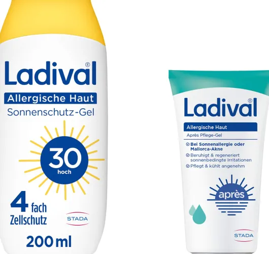 Ladival allergische Haut Sonnenschutz-Gel LSF 30 200 ml + gratis Ladival allergische Haut Apres Pflege Gel 50 ml