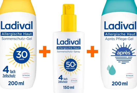 Ladival allergische Haut Sonnenschutz-Gel 200 ml + allergische Haut Sonnenschutz-Spray 150 ml + Apres Pflege 200 ml