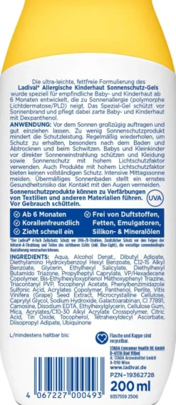 Ladival allergische Kinderhaut Gel LSF 50+ 200 ml