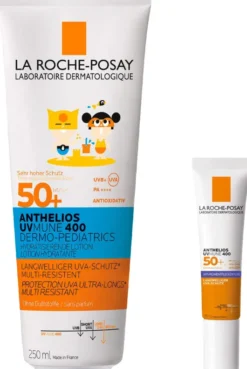 La Roche Posay Anthelios Dermo-Kids Hydratisierende Milch UVMune 400 LSF50 250 ml + gratis Anthelios Anti-Pigment 15 ml
