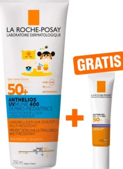 La Roche Posay Anthelios Dermo-Kids Hydratisierende Milch UVMune 400 LSF50 250 ml + gratis Anthelios Anti-Pigment 15 ml