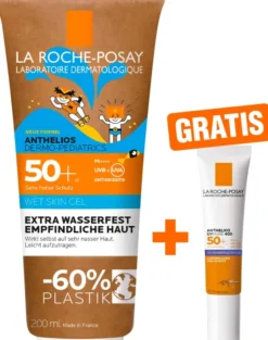 La Roche Posay Anthelios Dermo-Kids Wet Skin Gel LSF 50+ 200 ml + gratis Anthelios Anti-Pigment Fluid 15 ml