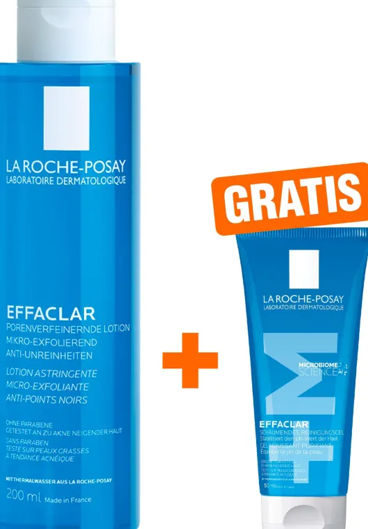La Roche Posay Effaclar Porenverfeinernde Lotion 200 ml + gratis La Roche Posay Effaclar Gel 50 ml Mini