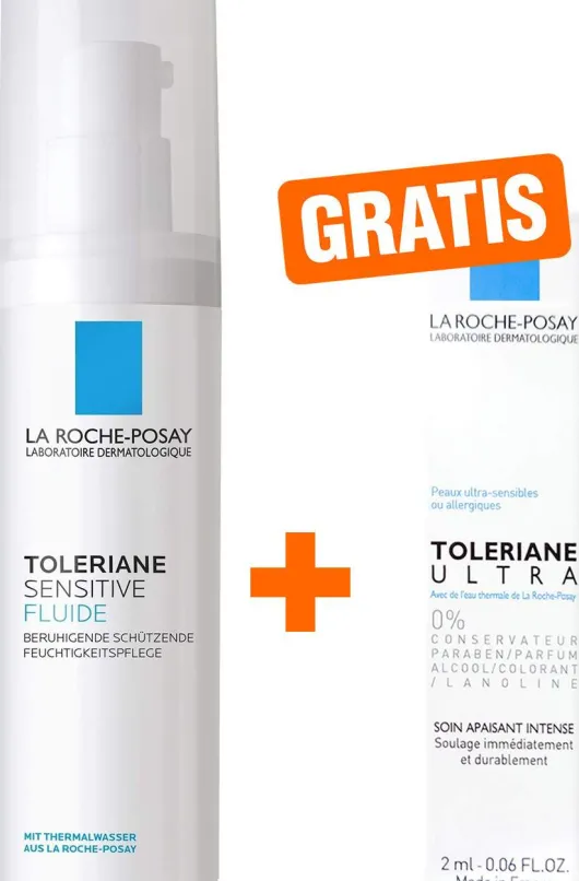 La Roche Posay Toleriane Sensitive 40 ml Fluid + gratis Dermallergo Augencreme 2 ml