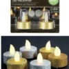 LED Teelichter Glitter 4er Set,2 x Gold + 2 x Silber