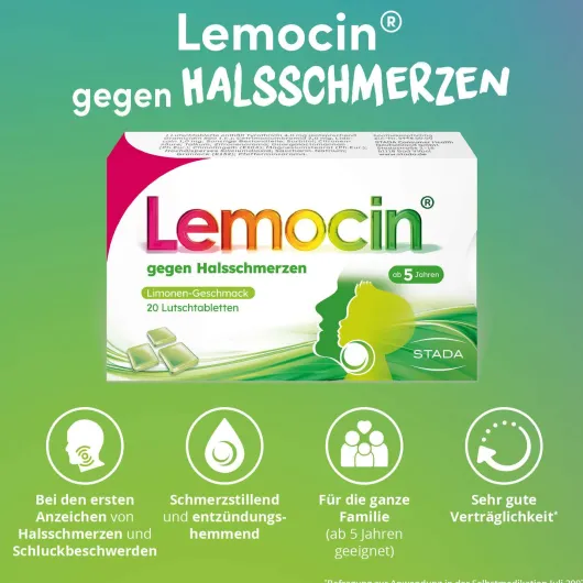 Lemocin gegen Halsschmerzen 50 Lutschtabletten