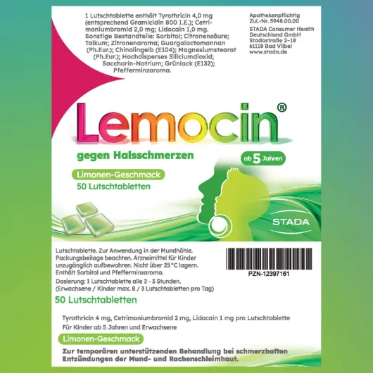 Lemocin gegen Halsschmerzen 50 Lutschtabletten