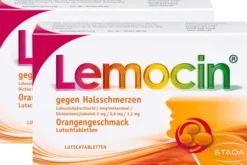 Lemocin gegen Halsschmerzen mit Orangengeschmack 2 x 24 Lutschtabletten