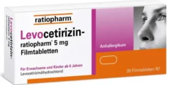 Levocetirizin Ratiopharm 5 mg 20 Filmtabletten