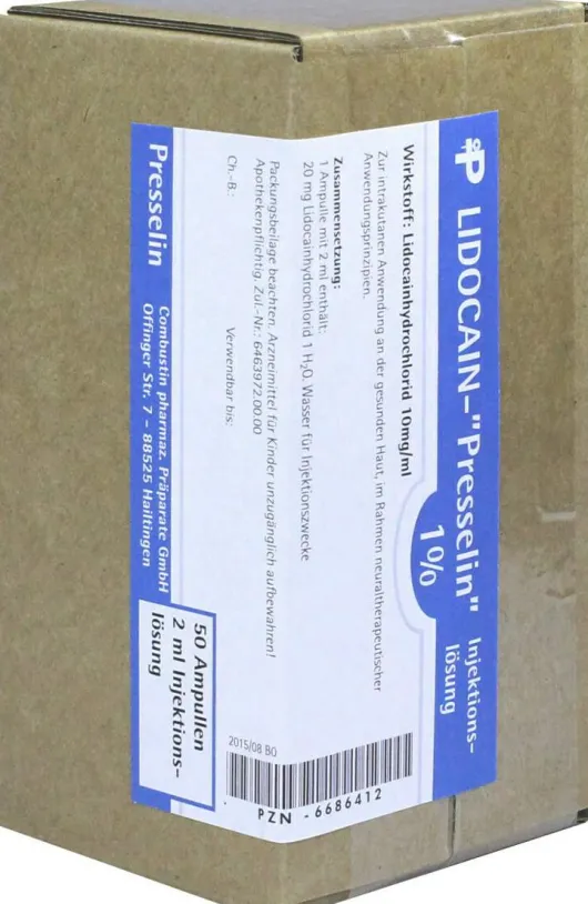 Lidocain Presselin 1% 50x2 ml Injektionslösung