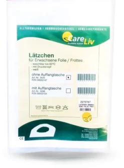 Lätzchen Erwachsene Folie und Frottee Weiß Mit Druckknopf